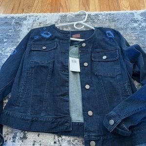 Ralph Lauren embroidered denim jacket. NWT. Size large.